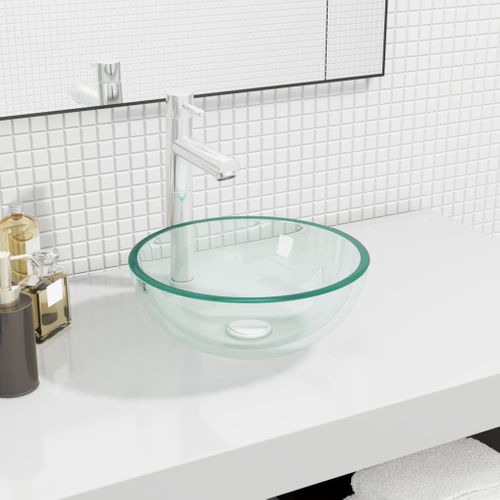 Lavabo Verre Trempé 30x12 Cm Transparent