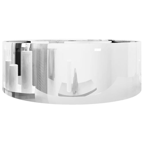 Lavabo Avec Trop-plein 46,5 X 15,5 Cm Céramique Argenté