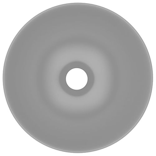 Lavabo De Salle De Bain Céramique Gris Clair Rond