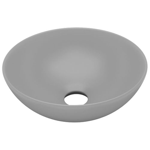 Lavabo De Salle De Bain Céramique Gris Clair Rond