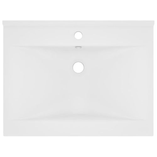Lavabo Avec Trou De Robinet Blanc Mat 60x46 Cm Céramique