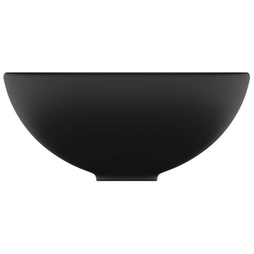 Lavabo Rond De Salle De Bain Noir Mat 32,5x14 Cm Céramique