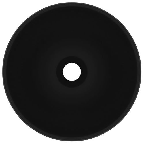 Lavabo Rond De Salle De Bain Noir Mat 32,5x14 Cm Céramique