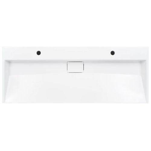 Lavabo 120x46x11 Cm Fonte Minérale/marbre Blanc