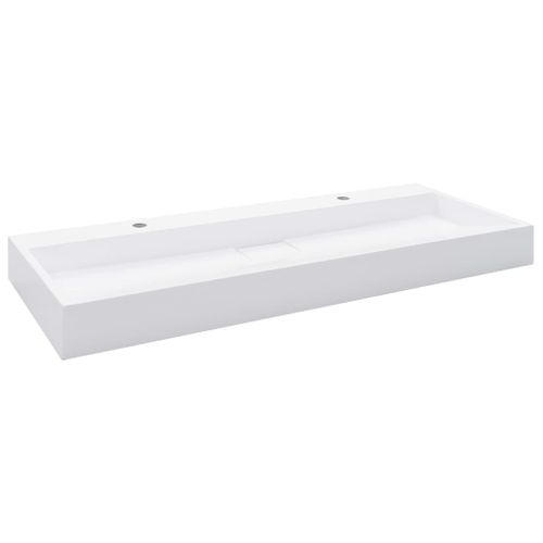 Lavabo 120x46x11 Cm Fonte Minérale/marbre Blanc
