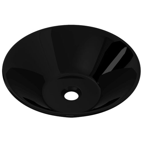 Vasque Rond Céramique Noir Pour Salle De Bain