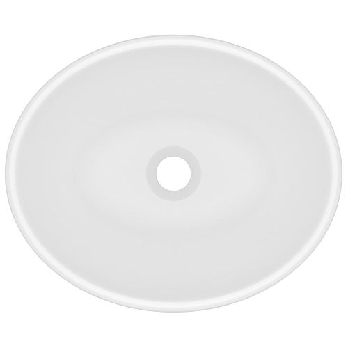 Lavabo Ovale De Luxe Blanc Mat 40x33 Cm Céramique
