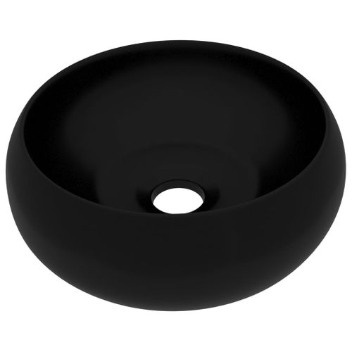 Lavabo Rond De Luxe Noir Mat 40x15 Cm Céramique