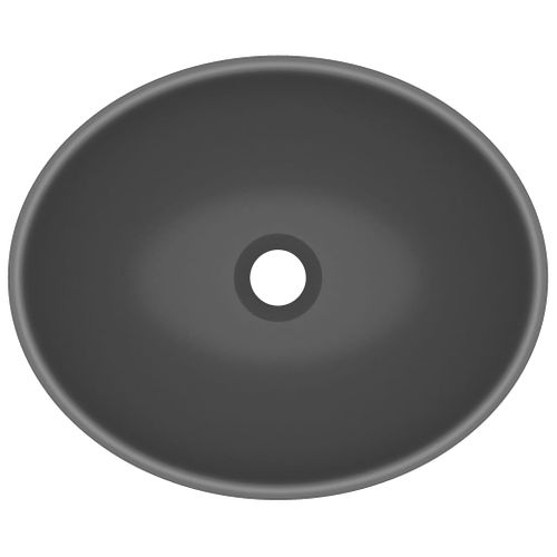 Lavabo Ovale De Luxe Gris Foncé Mat 40x33 Cm Céramique