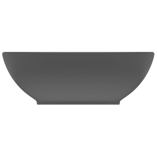 Lavabo Ovale De Luxe Gris Foncé Mat 40x33 Cm Céramique