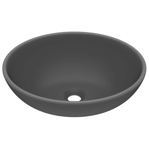 Lavabo Ovale De Luxe Gris Foncé Mat 40x33 Cm Céramique