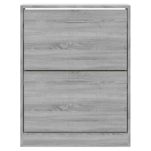Armoire à Chaussures Sonoma Gris 63x24x81 Cm Bois D'ingénierie