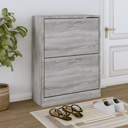 Armoire à Chaussures Sonoma Gris 63x24x81 Cm Bois D'ingénierie