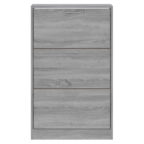 Armoire à Chaussures Sonoma Gris 63x24x103 Cm Bois D'ingénierie
