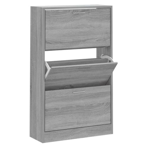 Armoire à Chaussures Sonoma Gris 63x24x103 Cm Bois D'ingénierie