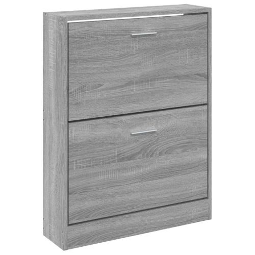 Armoire à Chaussures Sonoma Gris 59x17x81 Cm Bois D'ingénierie