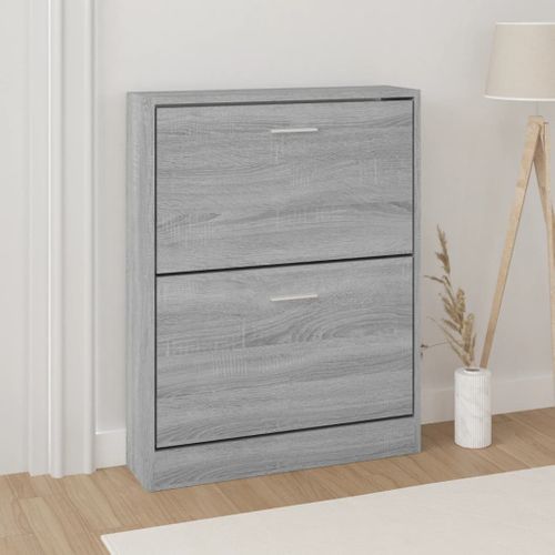 Armoire à Chaussures Sonoma Gris 59x17x81 Cm Bois D'ingénierie