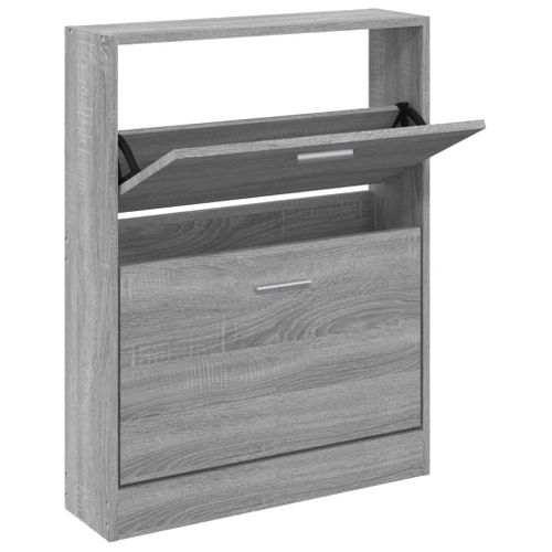 Armoire à Chaussures Sonoma Gris 59x17x81 Cm Bois D'ingénierie