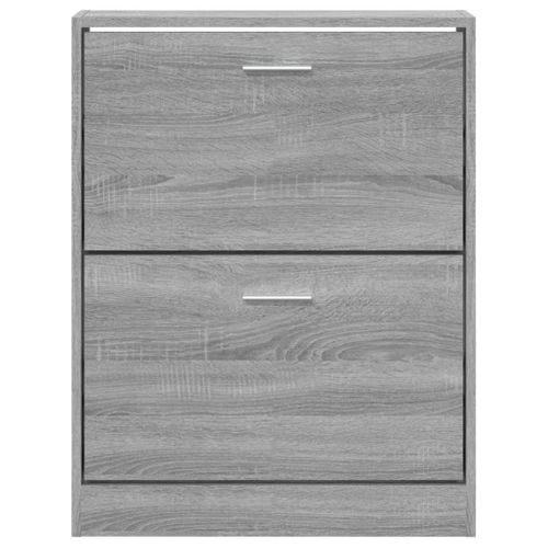 Armoire à Chaussures Sonoma Gris 59x17x81 Cm Bois D'ingénierie