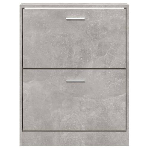 Armoire à Chaussures Gris Béton 59x17x81 Cm Bois D'ingénierie