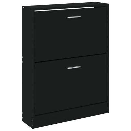 Armoire à Chaussures Noir 59x17x81 Cm Bois D'ingénierie