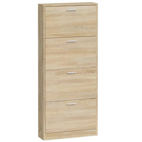 Armoire à Chaussures Chêne 59x17x150 Cm Bois D'ingénierie