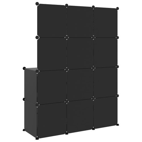 Armoire De Rangement Pour Enfants Avec 10 Cubes Noir Pp