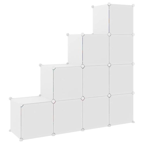 Armoire De Rangement Pour Enfants Avec 10 Cubes Blanc Pp