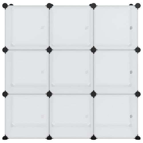 Cubes De Rangement 9 Pièces Avec Portes Transparent Pp
