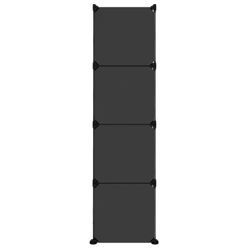 Cubes De Rangement 12 Pièces Avec Portes Noir Pp