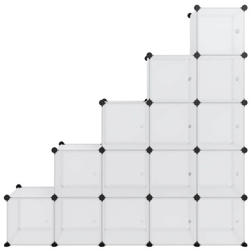 Cubes De Rangement 15 Pièces Avec Portes Transparent Pp