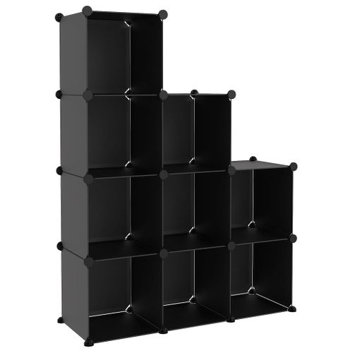 Cubes De Rangement 9 Pièces Noir Pp