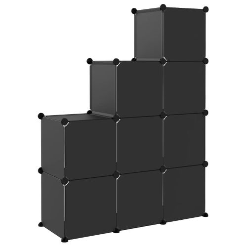 Cubes De Rangement 9 Pièces Noir Pp