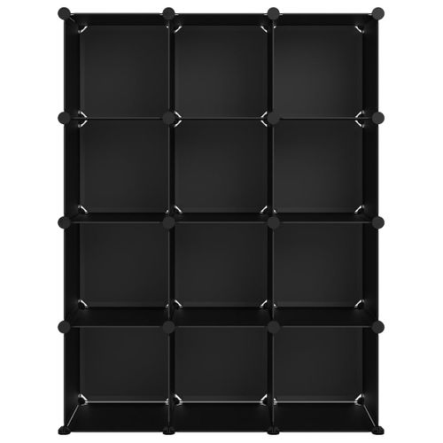 Cubes De Rangement 12 Pièces Noir Pp