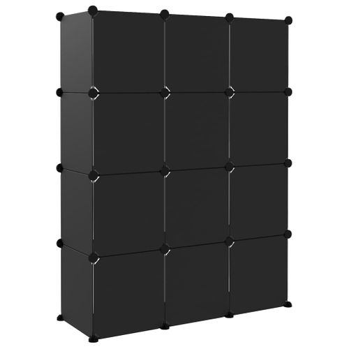 Cubes De Rangement 12 Pièces Noir Pp