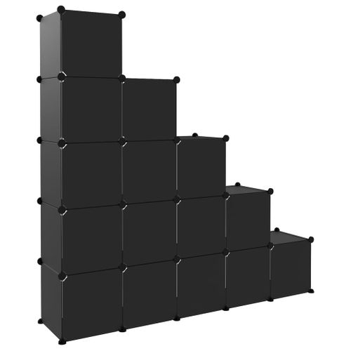 Cubes De Rangement 15 Pièces Noir Pp