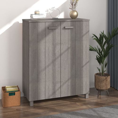 Armoire à Chaussures Gris Clair 85x40x108 Cm Pin Massif