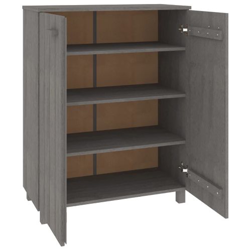 Armoire à Chaussures Gris Clair 85x40x108 Cm Pin Massif