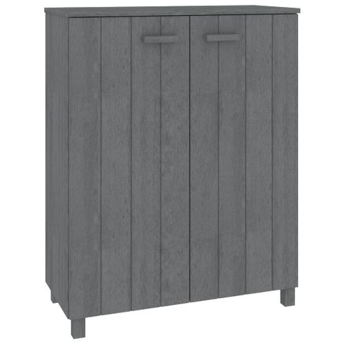 Armoire à Chaussures Gris Foncé 85x40x108 Cm Pin Massif