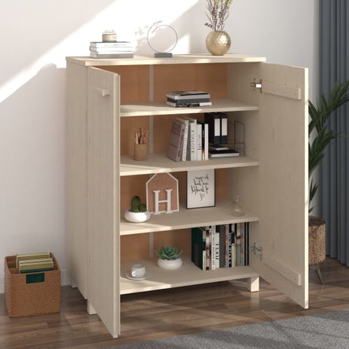 Armoire à Chaussures Marron Miel 85x40x108 Cm Pin Massif