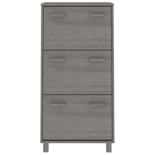 Armoire à Chaussures Gris Clair 59,5x35x117 Cm Pin Massif