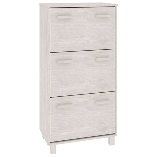 Armoire à Chaussures Blanc 59,5x35x117 Cm Bois De Pin