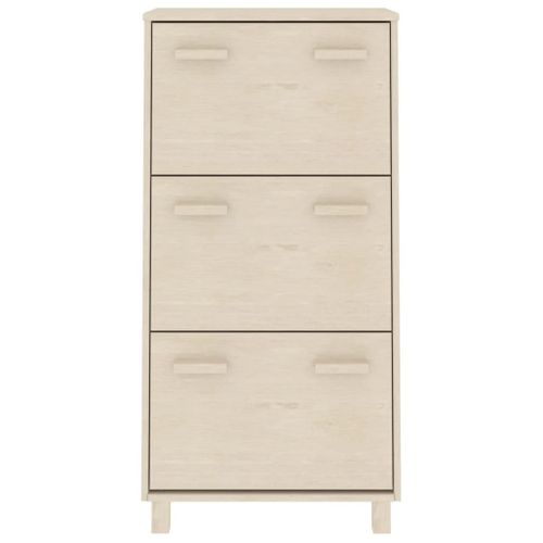 Armoire à Chaussures Marron Miel 59,5x35x117cm Pin Massif