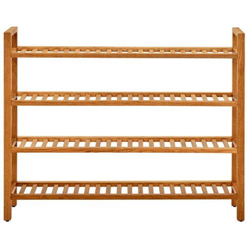 Étagère à Chaussures à 4 Niveaux 100x27x80 Cm Chêne Massif
