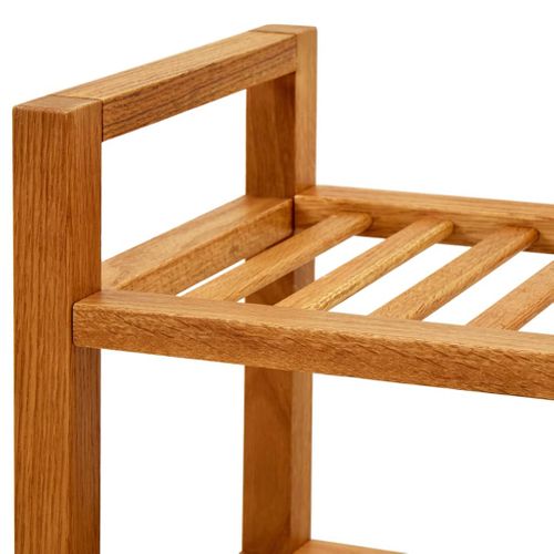 Étagère à Chaussures à 4 Niveaux 100x27x80 Cm Chêne Massif