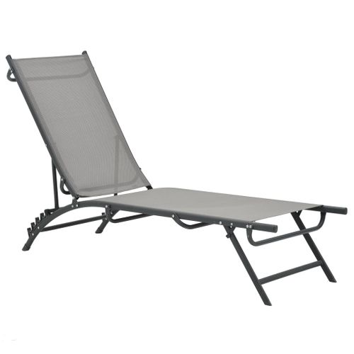 Lot De 2 Chaises Longues Outdoor - Structure Acier + Toile Textilène - L180.5 X P53 X H32.5cm