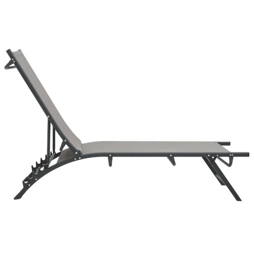 Lot De 2 Chaises Longues Outdoor - Structure Acier + Toile Textilène - L180.5 X P53 X H32.5cm
