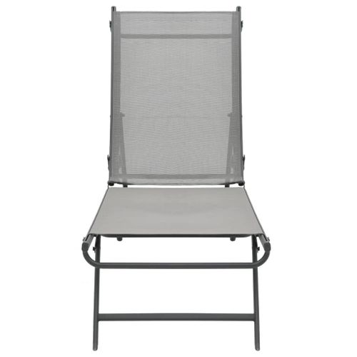 Lot De 2 Chaises Longues Outdoor - Structure Acier + Toile Textilène - L180.5 X P53 X H32.5cm