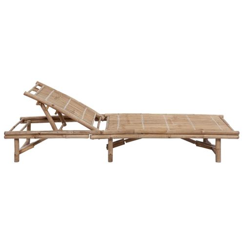 Chaise Longue De Jardin Avec Coussin Bambou