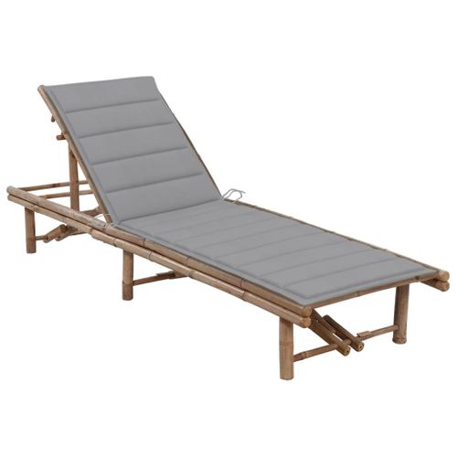 Chaise Longue De Jardin Avec Coussin Bambou
